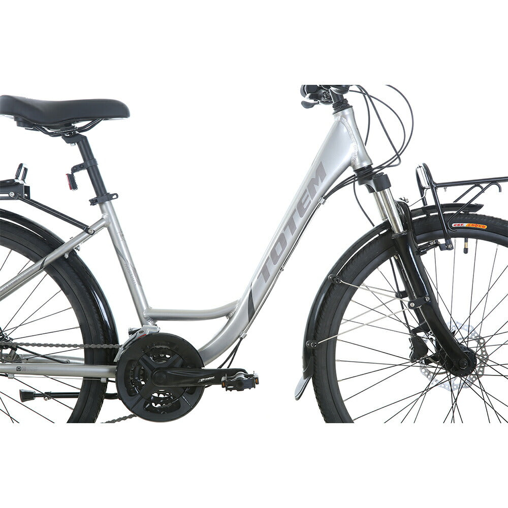 Totem自転車 MST シティサイクル 26インチ シマノ製27段変速 shimano 楽に走れる マルチポジション(バタフライ) トレッキングハンドル アルミニウム合金6061 T6(特許取得) ママチャリ サスペンション 油圧式ディスクブレーキ 迎え 送迎 通勤 通学 街乗り 送料無料 TOTEM