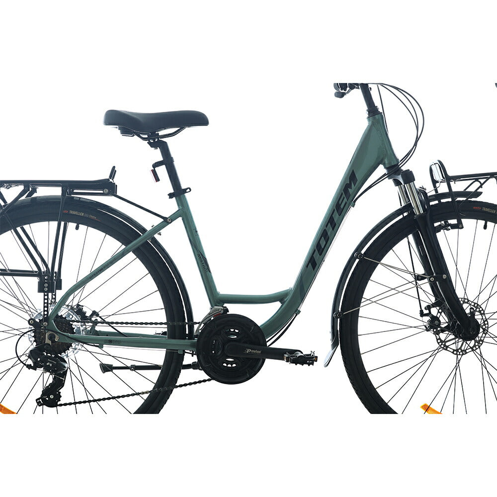 Totem自転車 MST シティサイクル 700C×432 シマノ製24段変速 shimano 楽に走れる マルチポジション(バタフライ) トレッキングハンドル アルミニウム合金6061 T6(特許取得) ママチャリ サスペンション 機械式ディスクブレーキ 迎え 送迎 通勤 通学 買い出し 送料無料