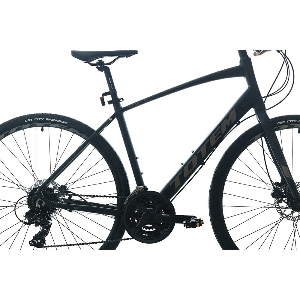 Totem自転車 LCD クロスバイク 700C*35C シマノ製24段変速 shimano 自転車 軽量アルミニウム合金6061 T6(特許取得) 油圧式ディスクブレーキ シマノ 高速走行 公路走行 急坂登降 シティサイクル スポーツ アウトドア 通勤 通学 街乗り 買い物 誕生日 送料無料 TOTEM