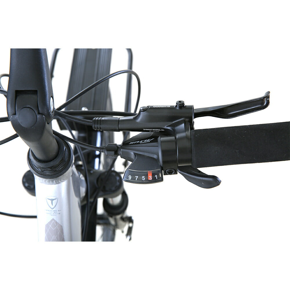 Totem自転車 MST シティサイクル 26インチ シマノ製27段変速 shimano 楽に走れる マルチポジション(バタフライ) トレッキングハンドル アルミニウム合金6061 T6(特許取得) ママチャリ サスペンション 油圧式ディスクブレーキ 迎え 送迎 通勤 通学 街乗り 送料無料 TOTEM