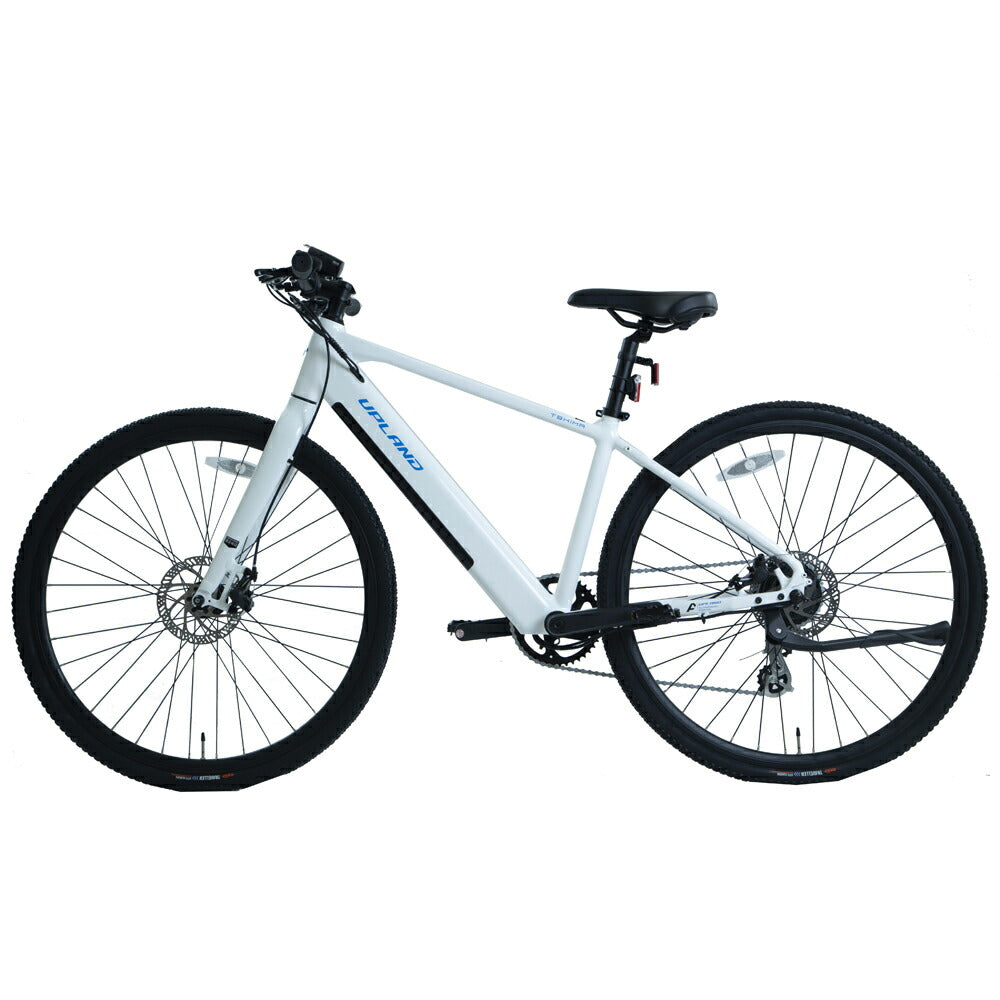 Totemの上位ブランド Upland自転車 fitness 電動アシスト自転車 700C シマノ製8段変速機 SHIMANO アルミニウム合金6061 T6(特許取得) リアドライブモーター インチューブバッテリー 高速充電 プレミアムディスプレイ 電動自転車 通勤 通学 街乗り UPLAND あす楽 後日配送 送料無料