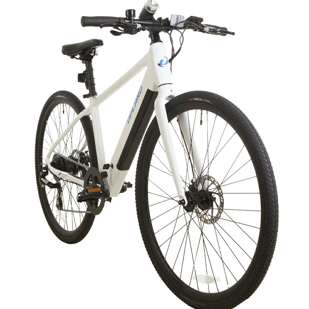 Totemの上位ブランド Upland自転車 fitness 電動アシスト自転車 700C シマノ製8段変速機 SHIMANO アルミニウム合金6061 T6(特許取得) リアドライブモーター インチューブバッテリー 高速充電 プレミアムディスプレイ 電動自転車 通勤 通学 街乗り UPLAND あす楽 後日配送 送料無料