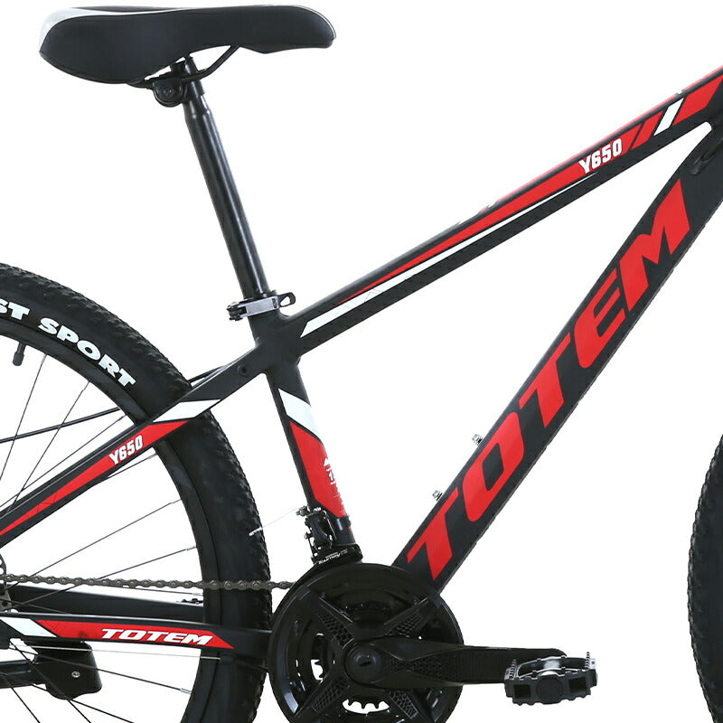 Totem自転車 Y650 マウンテンバイク 26インチ シマノ製21段変速 自転車 軽量アルミニウム合金6061 T6(特許取得) サスペンション シマノ shimano 山道 荒野 山岳地帯 高速走行 急坂登降 段差越え 耐衝撃性 走行性能 舗装路 通勤 通学 街乗り 買い物 送料無料 TOTEM