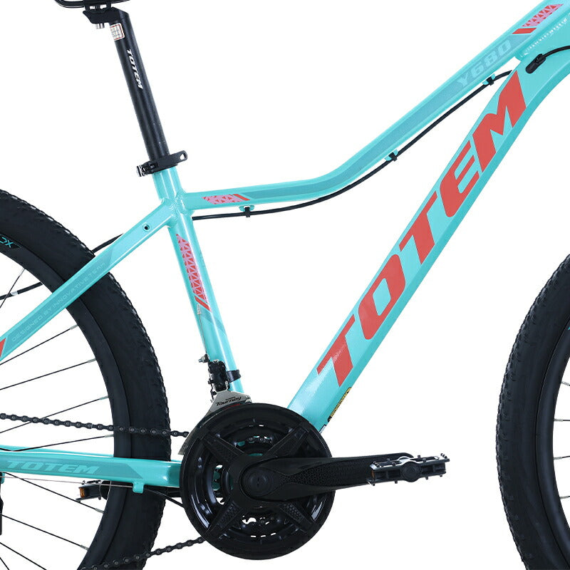 Totem自転車 Y680 マウンテンバイク 26インチ シマノ製24段変速 軽量アルミニウム合金6061 T6(特許取得) サスペンション シマノ shimano 山道 荒野 山岳地帯 高速走行 急坂登降 段差越え 耐衝撃性 走行性能 シティサイクル 舗装路 通勤 通学 街乗り 買い物 送料無料 TOTEM