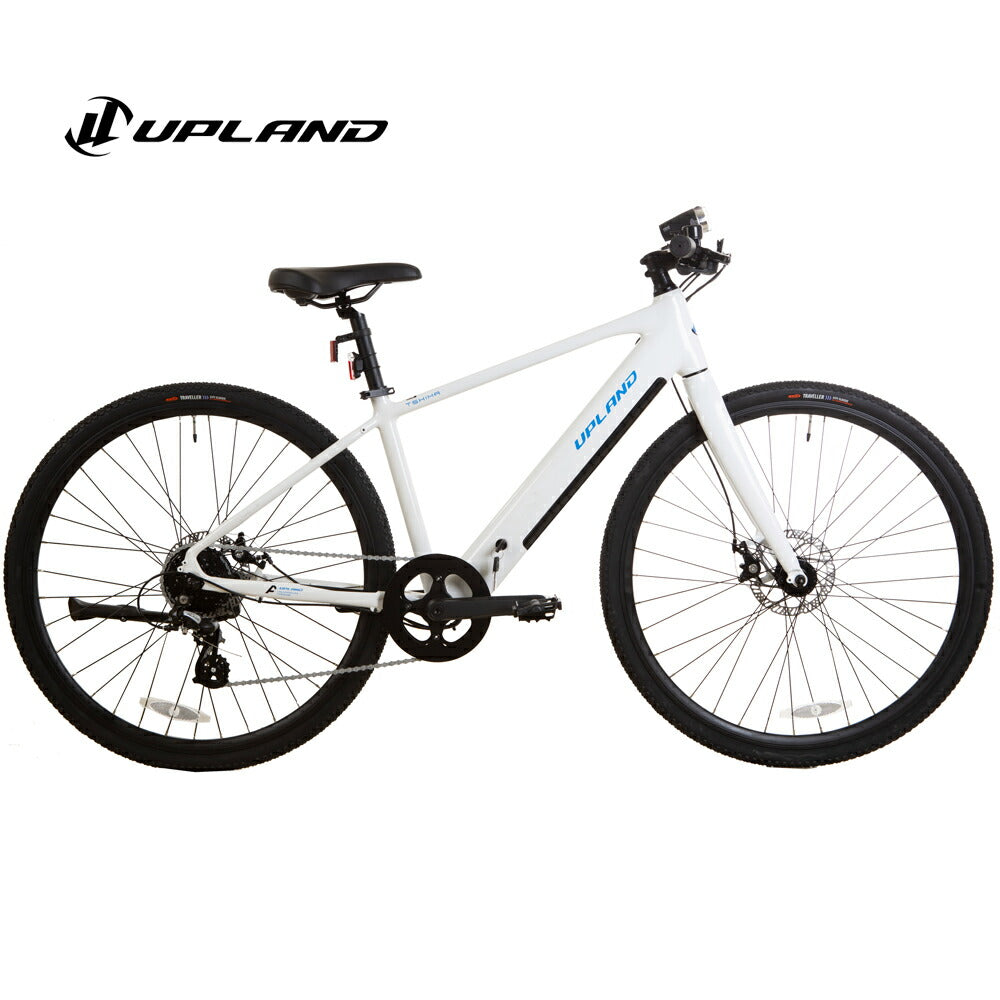 Totemの上位ブランド Upland自転車 fitness 電動アシスト自転車 700C シマノ製8段変速機 SHIMANO アルミニウム合金6061 T6(特許取得) リアドライブモーター インチューブバッテリー 高速充電 プレミアムディスプレイ 電動自転車 通勤 通学 街乗り UPLAND あす楽 後日配送 送料無料