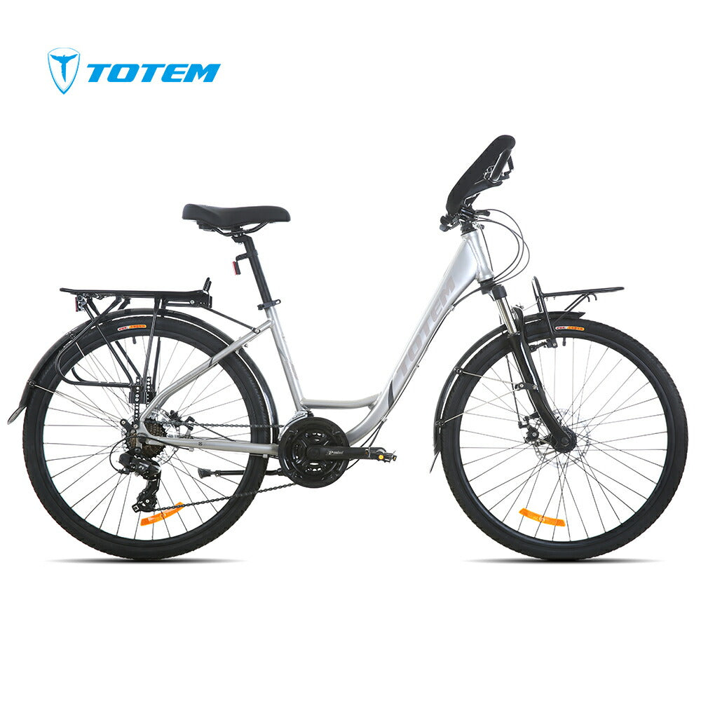 Totem自転車 MST シティサイクル 26インチ シマノ製24段変速 楽に走れる マルチポジション(バタフライ) トレッキングハンドル ママチャリ サスペンション 機械式ディスクブレーキ アルミニウム合金6061 T6(特許取得)シマノ shimano 迎え 送迎 通勤 通学 街乗り 送料無料