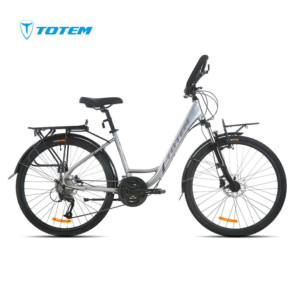 Totem自転車 MST シティサイクル 26インチ シマノ製27段変速 shimano 楽に走れる マルチポジション(バタフライ) トレッキングハンドル アルミニウム合金6061 T6(特許取得) ママチャリ サスペンション 油圧式ディスクブレーキ 迎え 送迎 通勤 通学 街乗り 送料無料 TOTEM