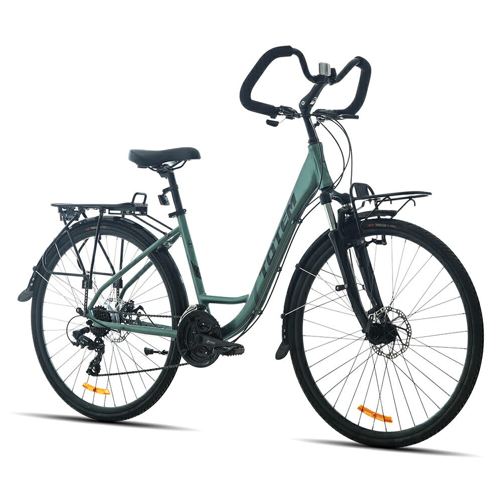 Totem自転車 MST シティサイクル 700C×432 シマノ製24段変速 shimano 楽に走れる マルチポジション(バタフライ) トレッキングハンドル アルミニウム合金6061 T6(特許取得) ママチャリ サスペンション 機械式ディスクブレーキ 迎え 送迎 通勤 通学 買い出し 送料無料