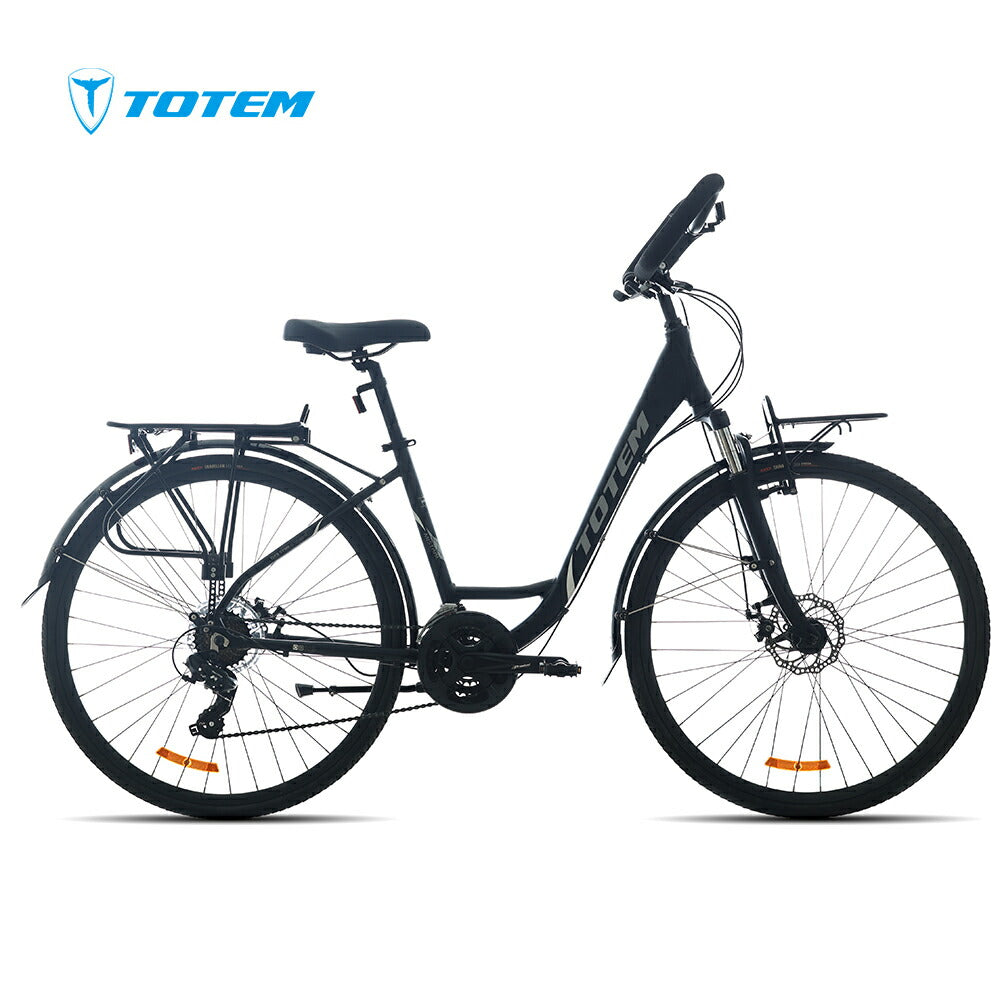 Totem自転車 MST シティサイクル 700C×432 シマノ製24段変速 shimano 楽に走れる マルチポジション(バタフライ) トレッキングハンドル アルミニウム合金6061 T6(特許取得) ママチャリ サスペンション 機械式ディスクブレーキ 迎え 送迎 通勤 通学 買い出し 送料無料