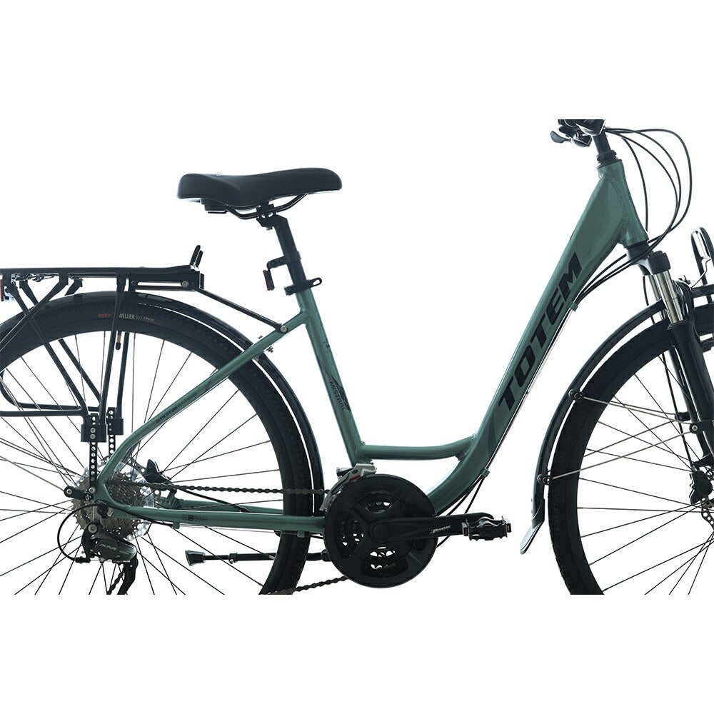 Totem自転車 MST シティサイクル 700C シマノ製18段変速 SHIMANO CUES 楽に走れる マルチポジション(バタフライ) トレッキングハンドル アルミニウム合金6061 T6 ママチャリ サスペンション 油圧式ディスクブレーキ 迎え 送迎 通勤 通学 街乗り 買い出し 送料無料