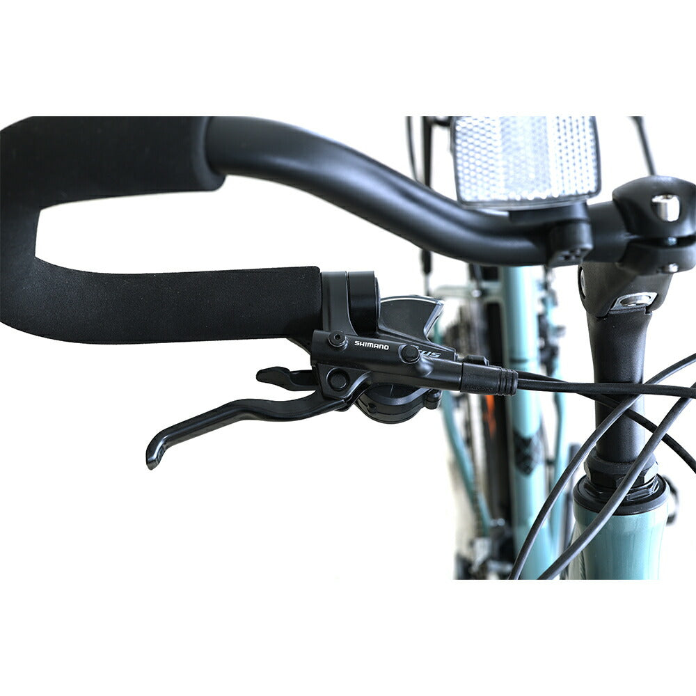 Totem自転車 MST シティサイクル 700C シマノ製18段変速 SHIMANO CUES 楽に走れる マルチポジション(バタフライ) トレッキングハンドル アルミニウム合金6061 T6 ママチャリ サスペンション 油圧式ディスクブレーキ 迎え 送迎 通勤 通学 街乗り 買い出し 送料無料