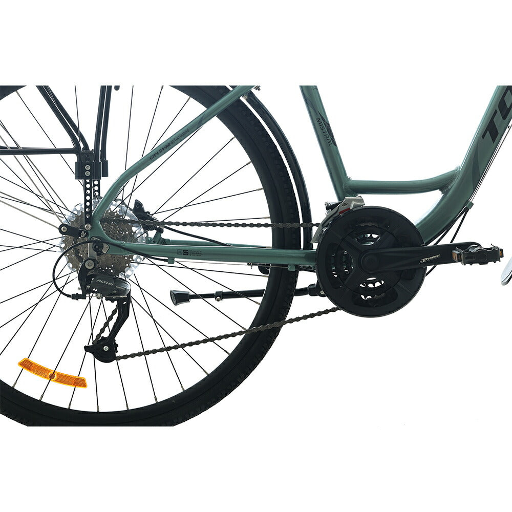 Totem自転車 MST シティサイクル 700C シマノ製18段変速 SHIMANO CUES 楽に走れる マルチポジション(バタフライ) トレッキングハンドル アルミニウム合金6061 T6 ママチャリ サスペンション 油圧式ディスクブレーキ 迎え 送迎 通勤 通学 街乗り 買い出し 送料無料