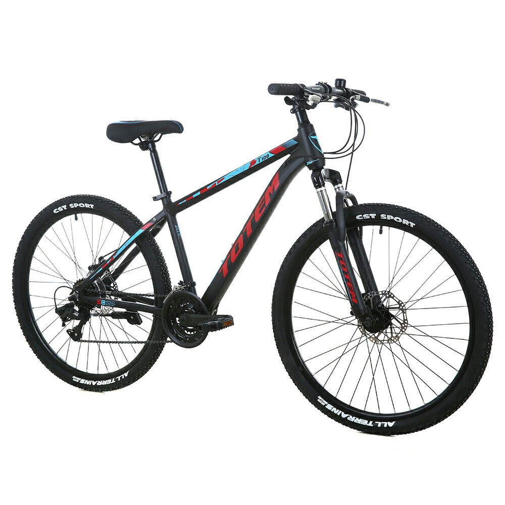 Totem自転車 T100 マウンテンバイク 26インチ シマノ製24段変速 shimano 軽量アルミニウム合金6061 T6 自転車 軽量 サスペンション 機械式ディスクブレーキ 山道 荒野 山岳地帯 高速走行 急坂登降 段差越え 耐衝撃性 通勤 通学 街乗り 買い物 スポーツ 送料無料 TOTEM