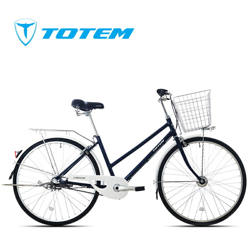 Totem自転車 KLL シティサイクル 26インチ ママチャリ 前かご付き 後ろリアキャリア付き フェンダー チェンカバー付き シマノ製内装三段変速 身長145cm~ アルミニウム合金6061 T6 シマノ shimano 買い物 買い出し 街乗り 生活便利 妻 女性 プレゼント ギフト 送料無料