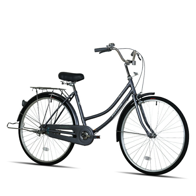 Totem自転車 BLQ シティサイクル 26インチ ママチャリ セミアップハンドル 前かごつけられる 後ろリアキャリア付き フェンダー チェンカバー付き 両立スタンド付き ベル付き 反射板付き 身長145cm~ 自転車 買い物 買い出し 生活便利 妻 女性 プレゼント ギフト 送料無料