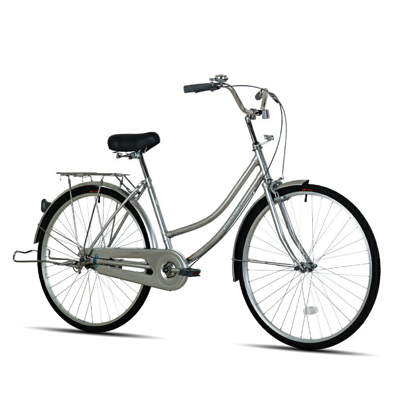 Totem自転車 BLQ シティサイクル 26インチ ママチャリ セミアップハンドル 前かごつけられる 後ろリアキャリア付き フェンダー チェンカバー付き 両立スタンド付き ベル付き 反射板付き 身長145cm~ 自転車 買い物 買い出し 生活便利 妻 女性 プレゼント ギフト 送料無料