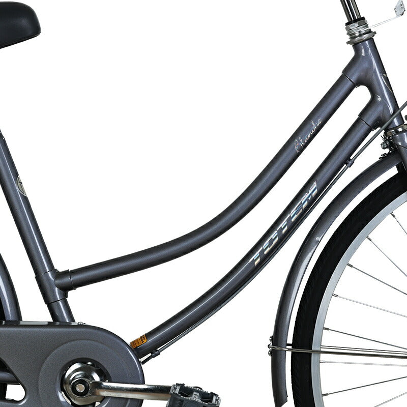 Totem自転車 BLQ シティサイクル 26インチ ママチャリ セミアップハンドル 前かごつけられる 後ろリアキャリア付き フェンダー チェンカバー付き 両立スタンド付き ベル付き 反射板付き 身長145cm~ 自転車 買い物 買い出し 生活便利 妻 女性 プレゼント ギフト 送料無料