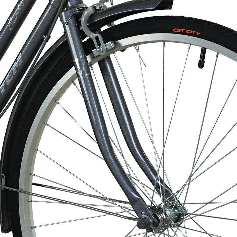 Totem自転車 BLQ シティサイクル 26インチ ママチャリ セミアップハンドル 前かごつけられる 後ろリアキャリア付き フェンダー チェンカバー付き 両立スタンド付き ベル付き 反射板付き 身長145cm~ 自転車 買い物 買い出し 生活便利 妻 女性 プレゼント ギフト 送料無料