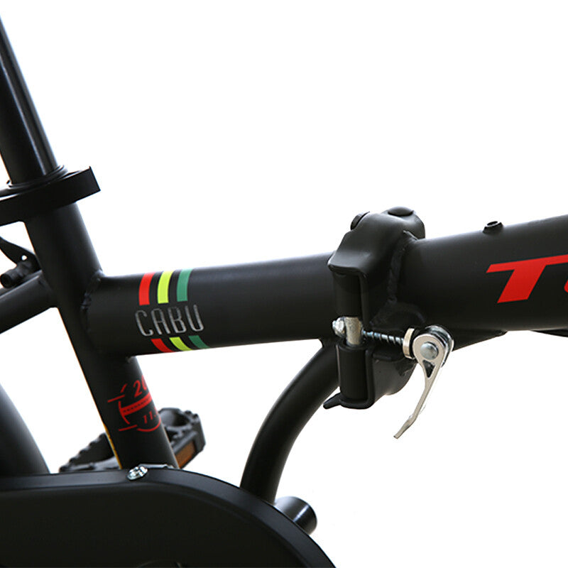 Totem自転車 CABU 折りたたみ自転車 20インチ 軽量 フレーム11.5 タイヤ20*1.75 リアキャリア付き フェンダー付き ミニベロ 折り畳み 自転車 シティサイクル 街乗り 通勤 通学 新生活 ブラック レッド プレゼント ギフト 送料無料 TOTEM