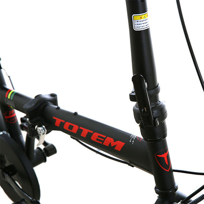 Totem自転車 CABU 折りたたみ自転車 20インチ 軽量 フレーム11.5 タイヤ20*1.75 リアキャリア付き フェンダー付き ミニベロ 折り畳み 自転車 シティサイクル 街乗り 通勤 通学 新生活 ブラック レッド プレゼント ギフト 送料無料 TOTEM