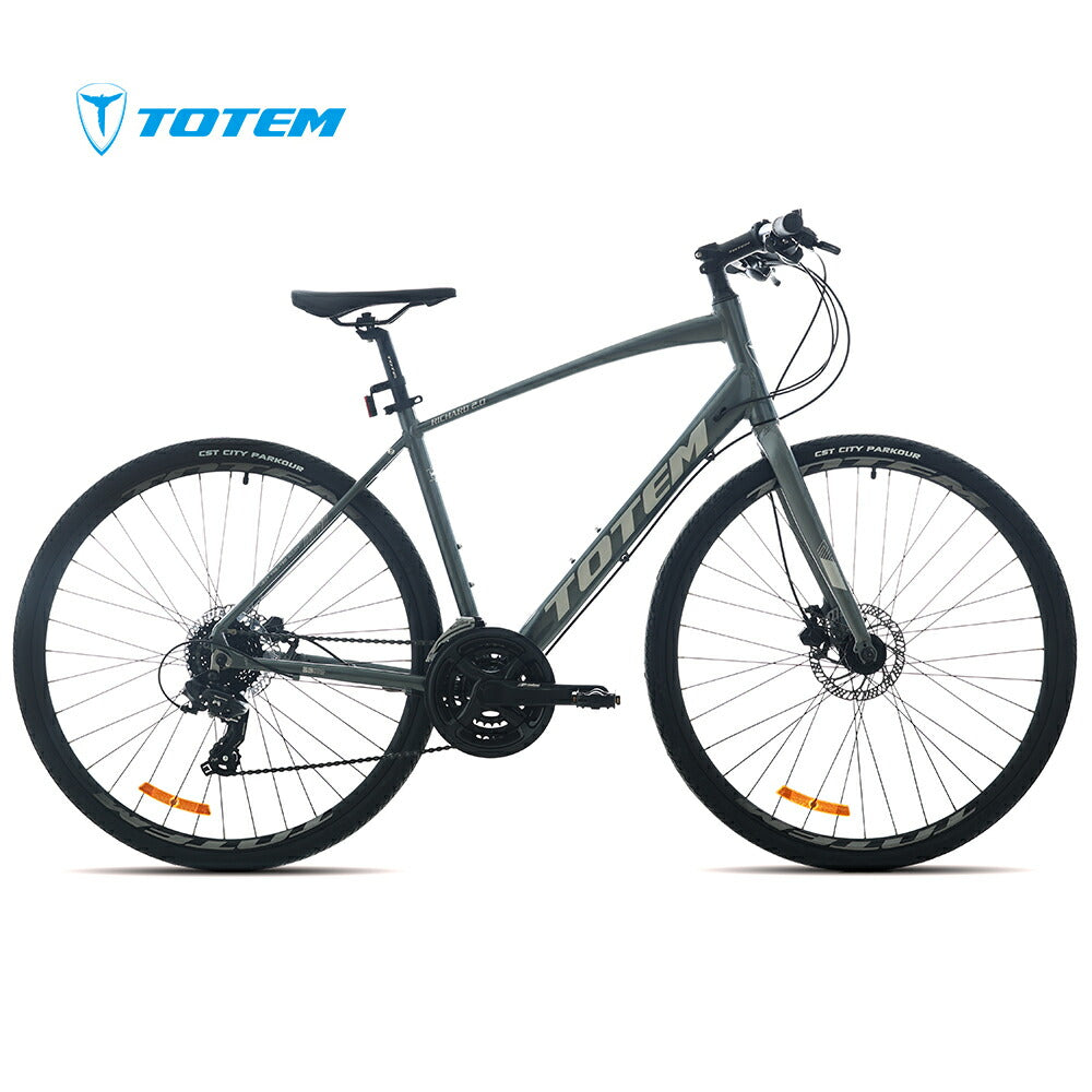 Totem自転車 LCD クロスバイク 700C*35C シマノ製24段変速 shimano 自転車 軽量アルミニウム合金6061 T6（特許取得） 油圧式ディスクブレーキ シマノ 高速走行 公路走行 急坂登降 シティサイクル スポーツ アウトドア 通勤 通学 街乗り 買い物 誕生日 送料無料 TOTEM