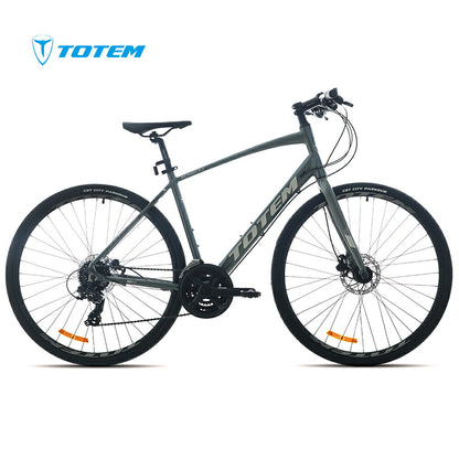 Totem自転車 LCD クロスバイク 700C*35C シマノ製24段変速 shimano 自転車 軽量アルミニウム合金6061 T6（特許取得） 油圧式ディスクブレーキ シマノ 高速走行 公路走行 急坂登降 シティサイクル スポーツ アウトドア 通勤 通学 街乗り 買い物 誕生日 送料無料 TOTEM