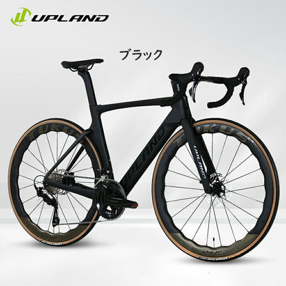 Uplandロードバイク R70 700c×25c shimano105 R7120機械式24段変速 重さわずか8.36kg 東レカーボン ミシュランタイヤ shimano油圧ディスクブレーキ ロードレーサー ロードレース シマノ shimano アウトドア スポーツ 自転車 ギフト プレゼント 送料無料 UPLAND